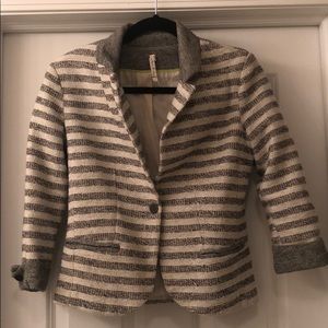 Willow & Clay 3/4 Sleeve Striped Blazer